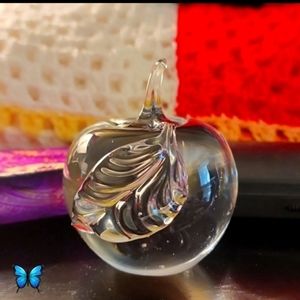 Vintage LEAD crystal Apple 2.5 Inch 2.5 inches
